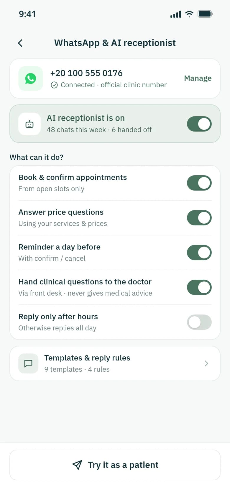 WhatsApp booking assistant