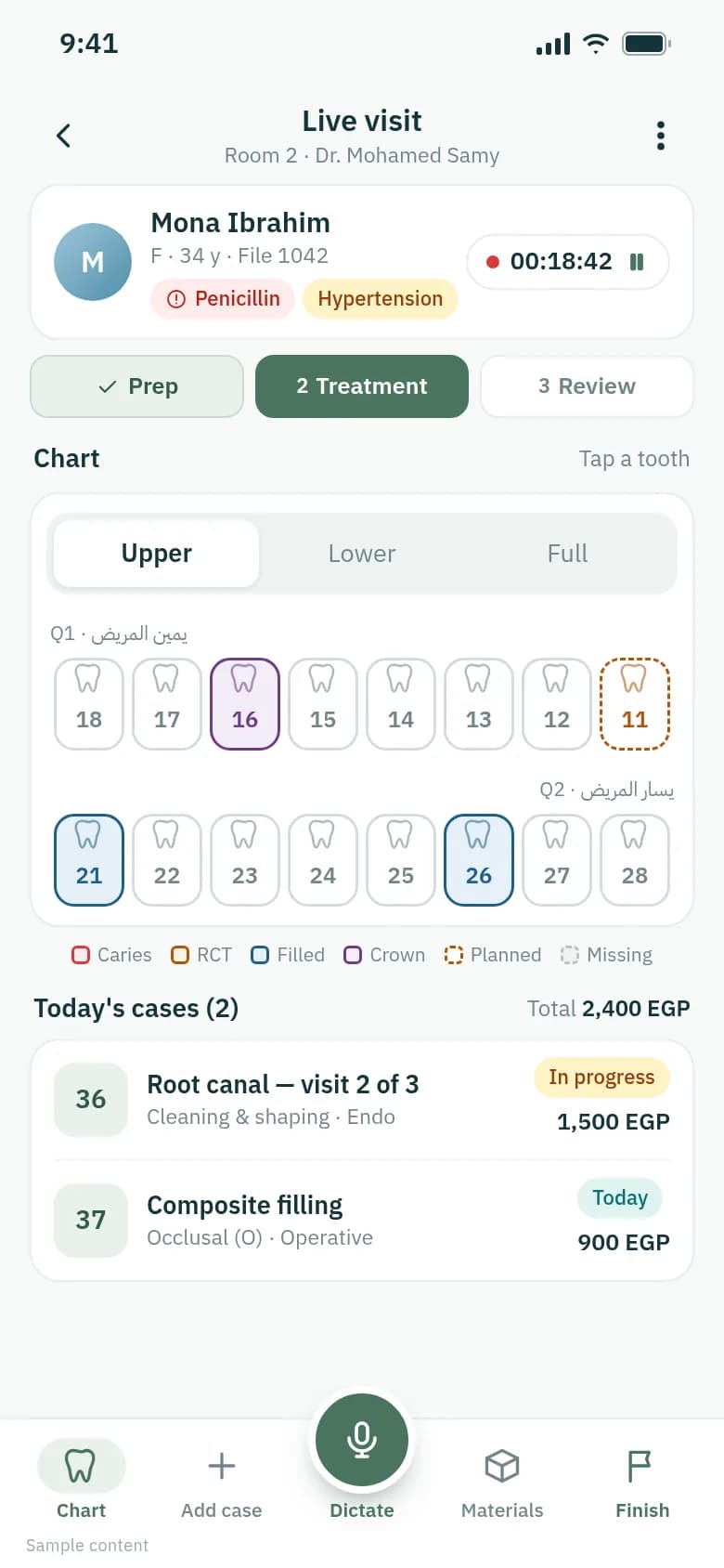 Fast dental chart