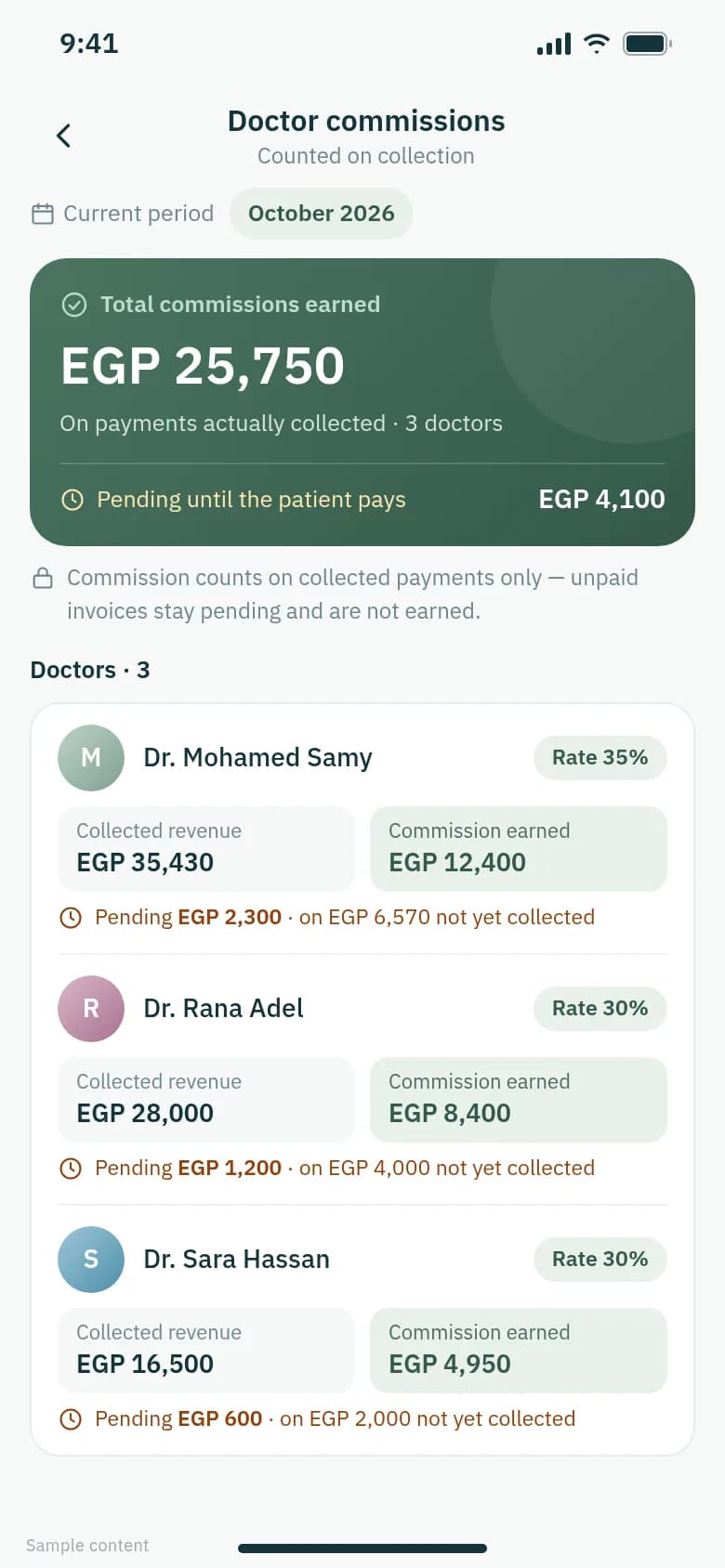 Doctor commissions
